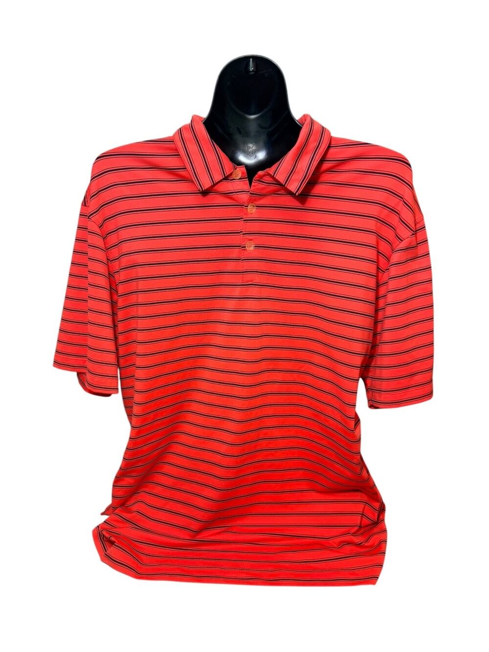 Large Nike Dri Fit Golf Polo Shirt Stretch Neon Red
